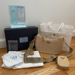 Yarn Raffia Effect Crochet Re-Edition 2005 Shoulder Bag Naturale